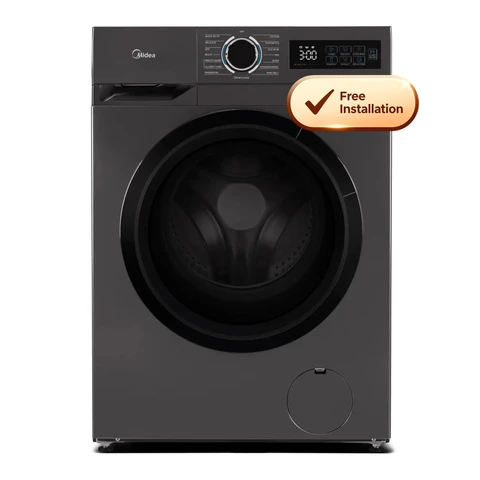 Midea MF110W100BA10/T-UK 10kg 1400 Spin Washing Machine With Steam Care & Inverter Motor, Dark Graphite, A Rated