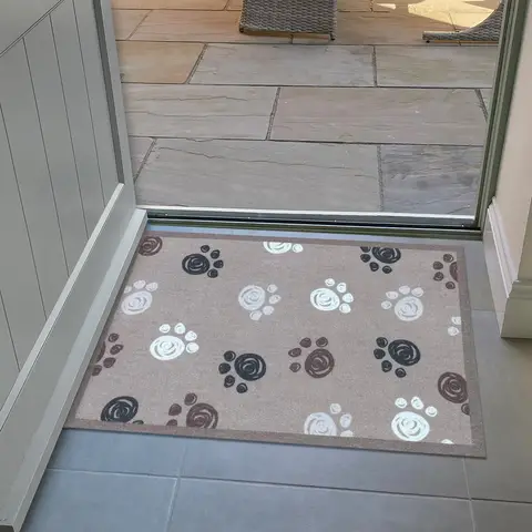 Likewise Doormat Knightsbridge Pawprints Brown 50x75cm