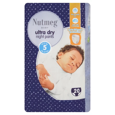 Nutmeg Ultra Dry Night Nappy Pants Size 5 Pack 20