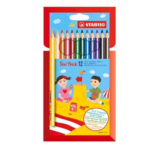 Stabilo Trio - Coffret en carton avec 12 couleurs assorties