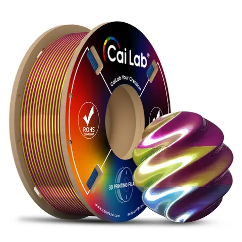 CAILAB 3D Printer Filament PLA Silk Tri-Color - Purple&Blue&Yellow