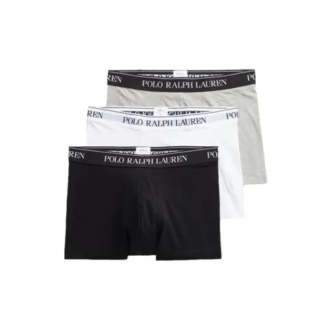Ralph Lauren Stretch Cotton Trunk 3-Pack - White/Polo Black/Andover Heather