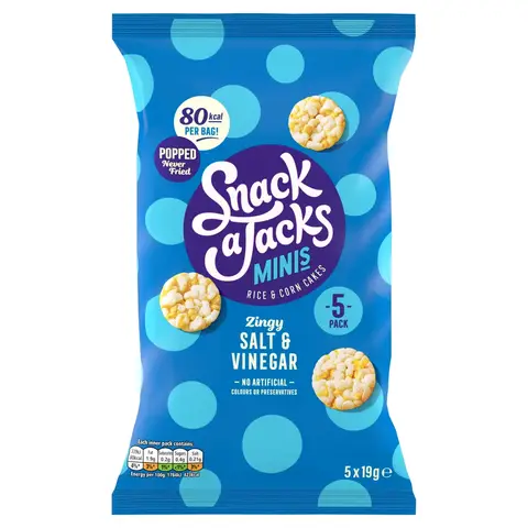 Snack A Jacks Crispy Salt & Vinegar 5 X 19g
