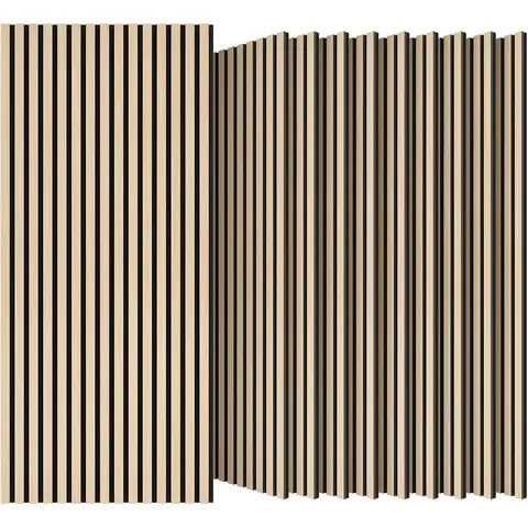 Premium Eiche 3D Holzlamellen Akustikpaneele (20er Set) | Umweltfreundliche Schallabsorbierende Wandkunst | Geräuschreduzierung & Echokontrolle für Home-Office & Studio