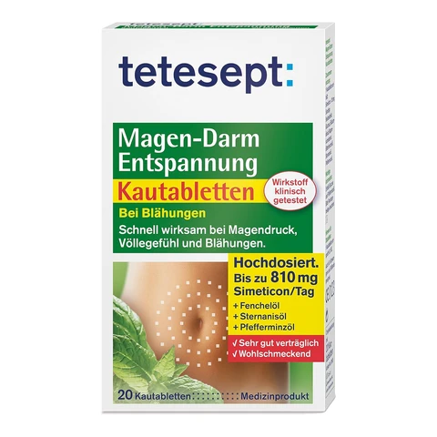 Tetesept Magen-Darm Entspannungs-Kautabletten 20 Tabletten