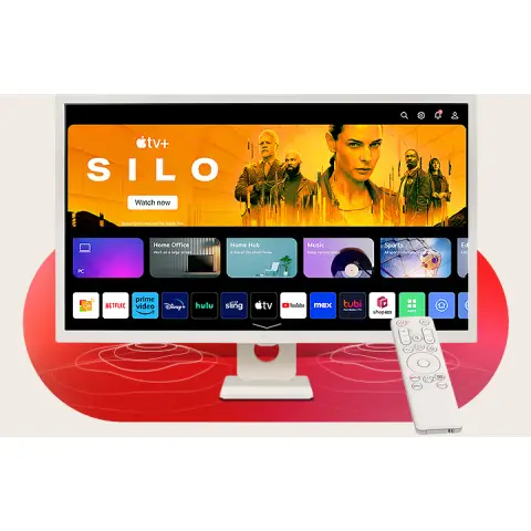 LG MyView Smart Monitor 32SR50F, 32 Inch, Full HD 1080P IPS Panel, Built in Speakers, Wifi & Bluetooth Connectivity, webOS Smart TV Apps with Remote Control, White