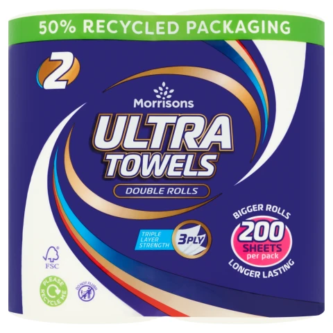 Morrisons 2 Ultra Towels Double Rolls