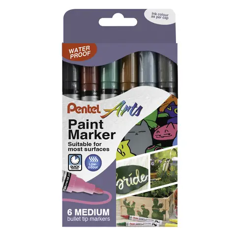Pentel Medium Paint Marker Metallic Colours Pack of 6