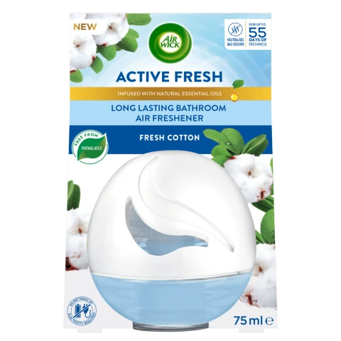 Air Wick Fresh Cotton Active Fresh Bathroom Air Freshener 75ml