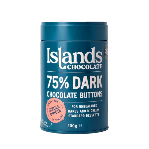 Islands Chocolate 75% Dark Christmas Chocolate Buttons 200g