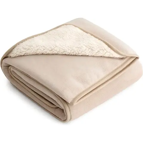 Lesure Wasserdichte Hundedecke, Waschbare Outdoor-Decke, Sofaschutz, Sherpa-Fleece, Flauschige und Weiche Katzendecke, für Große Hunde, 100 x 120 cm, Creme