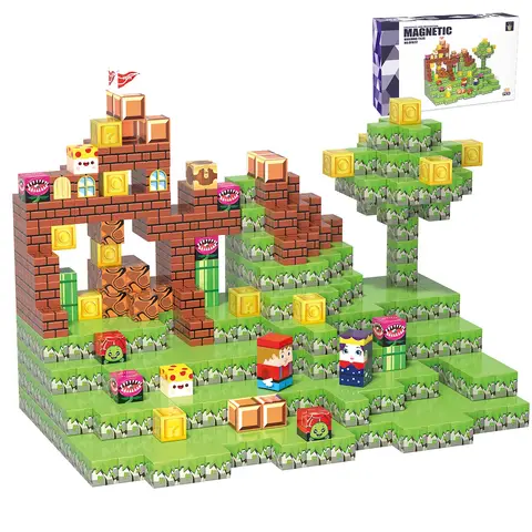 XINQIYUAN Bildungstoys magnetic tiles magnetspielzeug magnetkugeln kinder Qiyuan Bildungstoys Magnetische Welt-Platz Bausteine, 100 Stück(1)