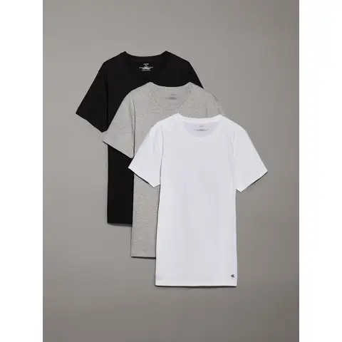 Calvin Klein 3 Pack Crewneck T-Shirt - Cotton Classics - Zwart, Wit, Grijs S