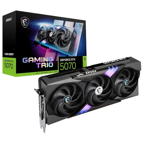 MSI GeForce RTX 5070 12G Gaming Trio OC - 12GB GDDR7 (28Gbps/192-bit), PCIe 5, Boost: 2610 MHz, HDMI 2.1b, DisplayPort 2.1b