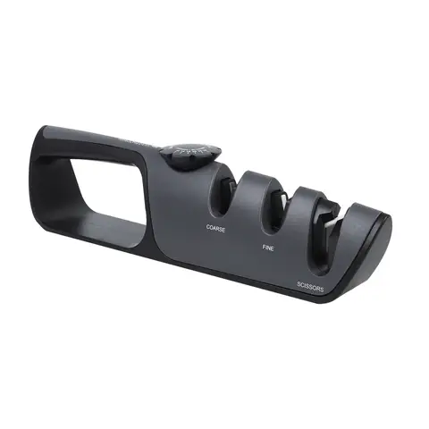 LIFEPAL Dreistufiger Messerschärfer mit einstellbarem Winkel, 14-24° professionelles Schärfsystem, geeignet für Küchenmesser, Taschenmesser und Scheren