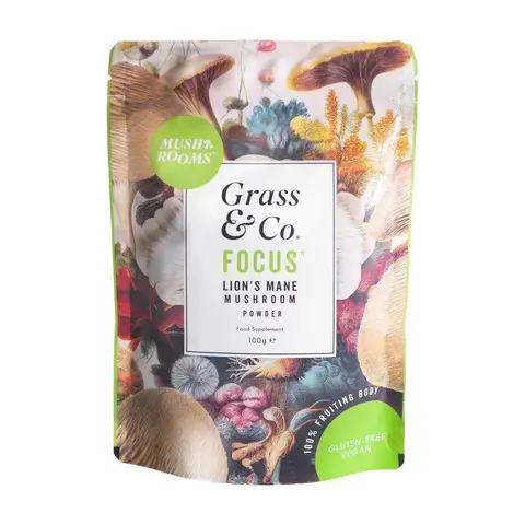 Grass & Co. Focus Lion's Mane Nootropic Powder 2000mg - 100g