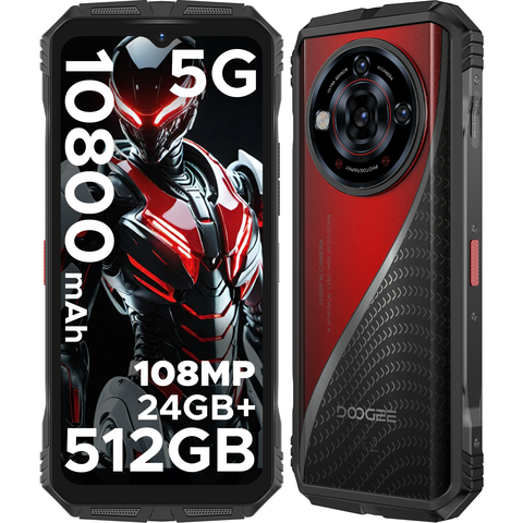 DOOGEE S118 Pro Rugged Smartphone 5G, 24GB+512GB(2TB) DDR5, Dimensity 7050, 6.6-inch FHD+ 120Hz, 10800mAh/33W, 108MP+20MP Night Vision, Android Rugged Phone, AI Function, WiFi 6 / Face ID / NFC
