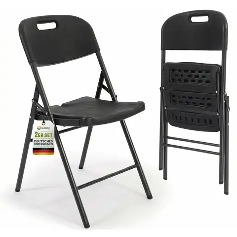 SEKEY 2er/4er Set Klappstuhl – Gartenstuhl klappbar, bis 150 kg belastbar, Outdoor-Stuhl aus Metall & Kunststoff, ideal für Balkon, Terrasse & Garten – platzsparend & stabil Holz-optik/2er
