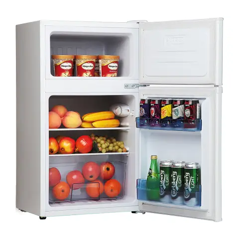 Amica FD1714 50cm freestanding undercounter double door fridge freezer, white