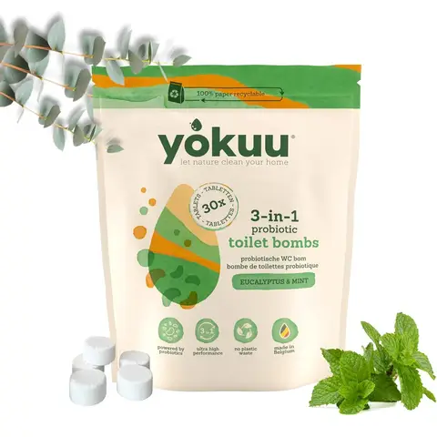 Yokuu Probiotic Toilet Bombs, Eucalyptus & Mint Contains, 30 Bombs