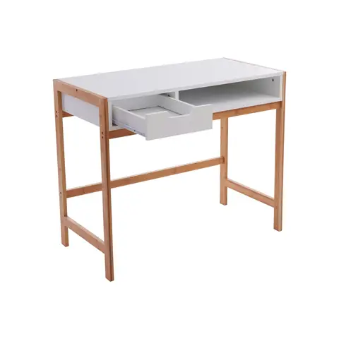 Interiors by Premier Desk Rostok 1 Drawer White/Natural