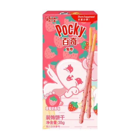 Glico Pocky Bâtonnets saveur fraise et lait - 35 g