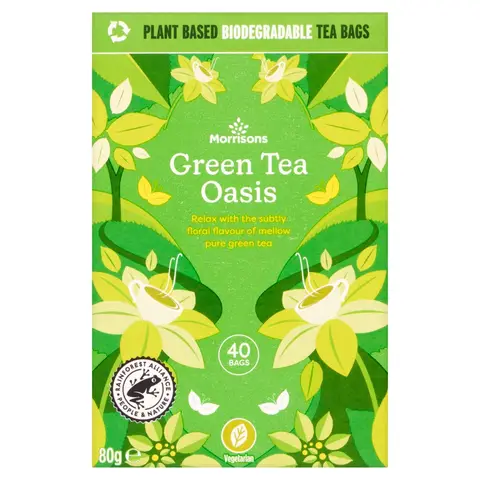 Morrisons green Tea Oasis 40 Bags 80g