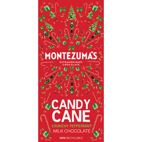 Montezuma's Milk Chocolate Christmas Candy Cane Peppermint Bar 90g