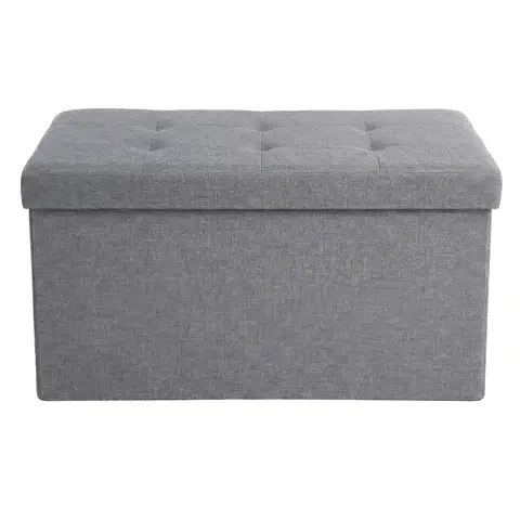 SONGMICSHOME Sitzbank mit Stauraum, Sitztruhe, Bettbank, Aufbewahrungstruhe, für Wohnzimmer, Schlafzimmer, Flur, hellgrau