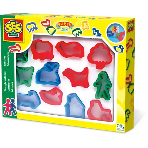 SES Creative Super Clay Shapes Set - 12 stuks, Multicolor