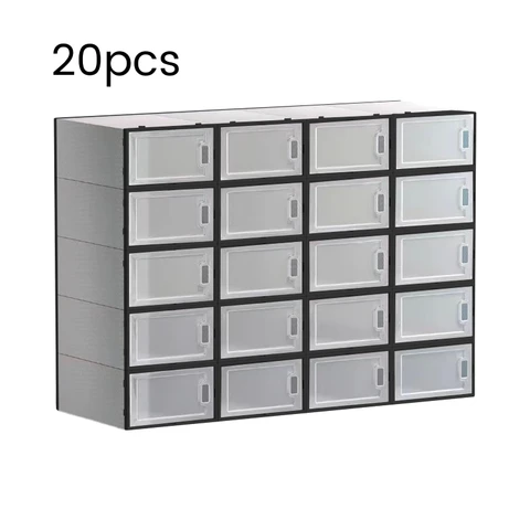 ochama Boîte à chaussures transparente en plastique PP pliable - 20 pièces