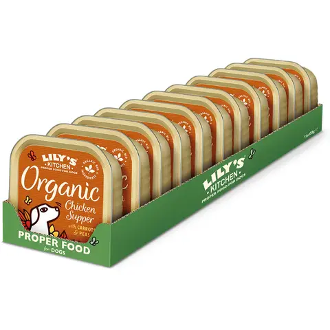 Lily's Kitchen Aliment pour chien - Poulet biologique aux carottes et aux pois - 11 x 150 g