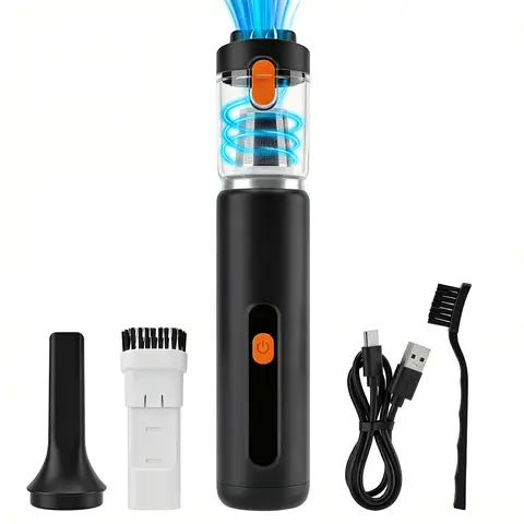 Mini aspirateur à main sans fil ATSHARK, petit aspirateur de voiture portable 10000Pa Forte aspiration, double mode, écran LED, charge rapide Type-C, convient aux voitures, aux maisons et aux bureaux, 2207B, noir