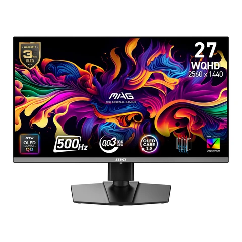 MSI MAG 272QP QD-OLED X50 monitor 67,3 cm (26,5") 2560 x 1440 pixels Wide Quad HD Zwart