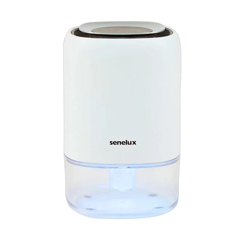 Senelux Q4 Déshumidificateur 1100 ml avec 7 Lumières LED de Couleur, Arrêt Automatique, Fonctionnement Silencieux < 35 dB, Couverture 15 m², Puissance 23 W pour Chambre, Salle de Bain, Salon et Buanderie