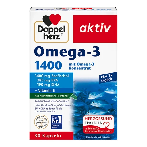 Doppelherz Omega-3 1400 mit Omega-3-Konzentrat 30 Kapseln