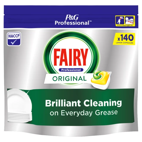 Fairy Professional Original Dishwasher Tablets Lemon,140 Washes, Brilliant Cleaning Action on Grease