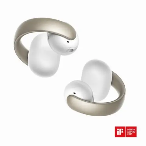 Soundcore Aeroclip Headset True Wireless Stereo (TWS) Open-ear Calls/Music/Sports/Everyday Bluetooth Champagne, White
