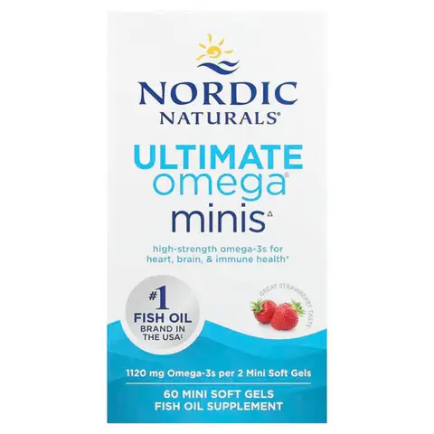 Nordic Naturals Ultimate Omega 2X Mini, 1120mg Strawberry - 60 mini Softgels