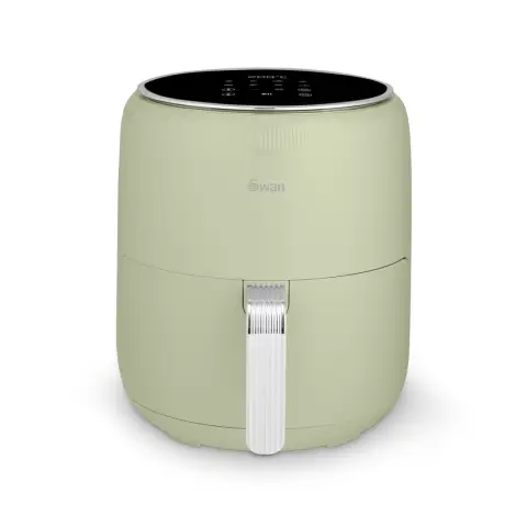 Swan SD10513GRN Retro Digital Air Fryer with Swan Cyclone Technology, 8 Pre-Set Cooking Options, Adjustable Temperature, 4.5L 1500W, Green