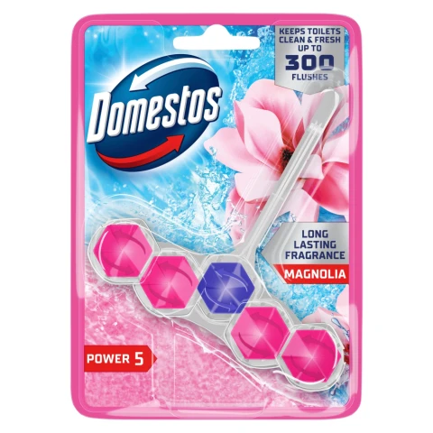 Domestos Power 5 Toilet Rim Block Magnolia 50 g