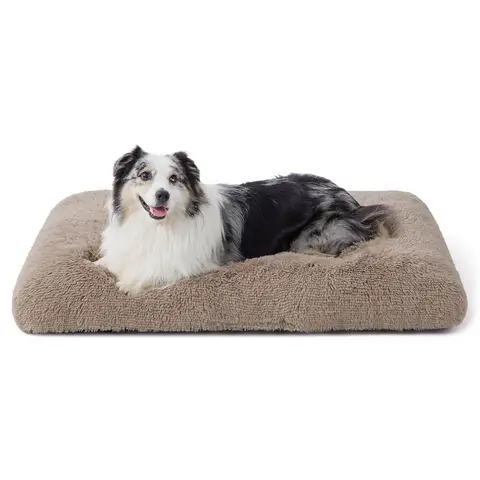 [Nur 19,99 €] BEDSURE Flauschiges Hundebett für große Hunde 104 x 69 x 8 cm XL – Waschbare, rutschfeste Hundematratze, Camel