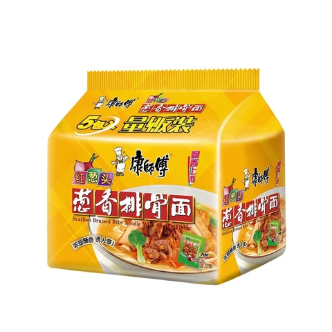 Nouilles Instantanées Master Kong Saveur Côtes de Porc à l’Oignon Vert, Pack de 5 (107g chacune)