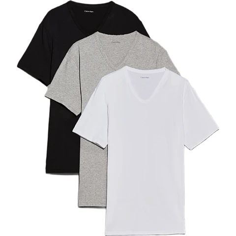 S/S V NECK 3PK. MP1 BLACK. WHITE. GREY HEATHER Men S