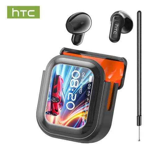 HTC NE20 Wireless Bluetooth 5.4 AI Language Translation Earphones LED Display, High Fidelity Waterproof Wireless Earphones, TWS Touch Control Earbuds, Suitable for Office, Sports, Study, and Audio Calls | Built-in Microphone | Earphones