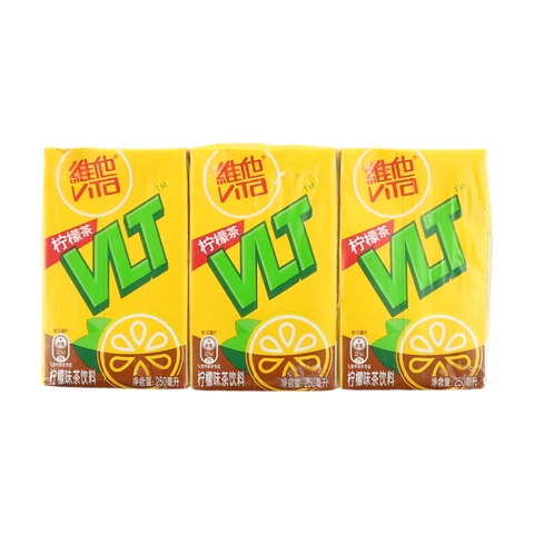 Vitasoy Schwarztee-Getränk mit Zitronengeschmack, 6 x 250 ml