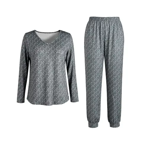 IZURIA v-neck dark grey long sleeved top and pants set  L