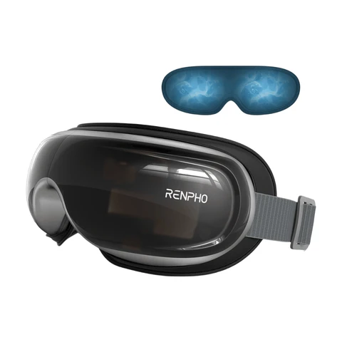 RENPHO Eyeris 3 Eye Massager, 3 Massage Modes, Warming&Cooling, Smart Voice Control, Bluetooth Music, 180° Foldable, Black