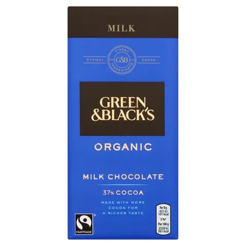 Green & Black's Organic Milk Chocolate 37% Cocoa 90g