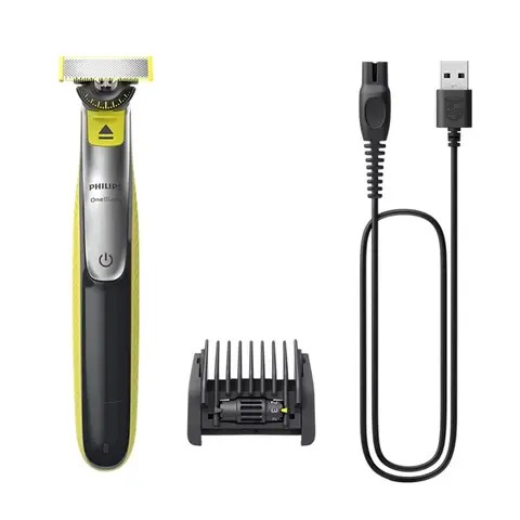 PHILIPS OneBlade 360 QP2734/23 Rasoir visage avec sabot réglable 5-en-1, résistant à l'eau, rasoir à grille, batterie Lithium-Ion (Li-Ion) - Gris/Vert